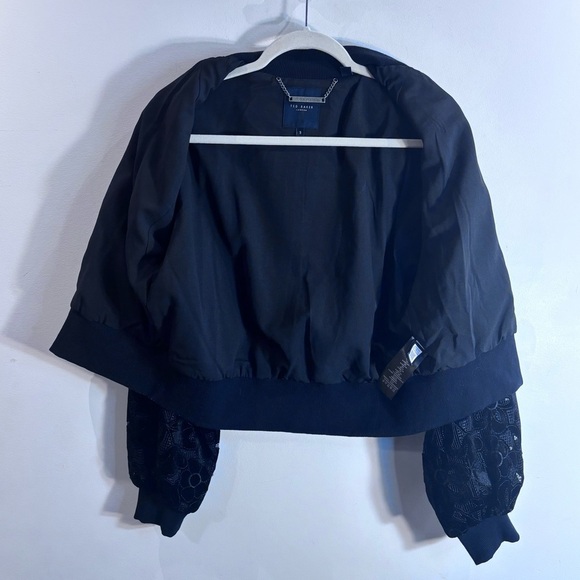 TED BAKER Sz 3 (US L equivalent) Zariya Floral Texture Bomber Lined Jacket - Picture 4 of 11